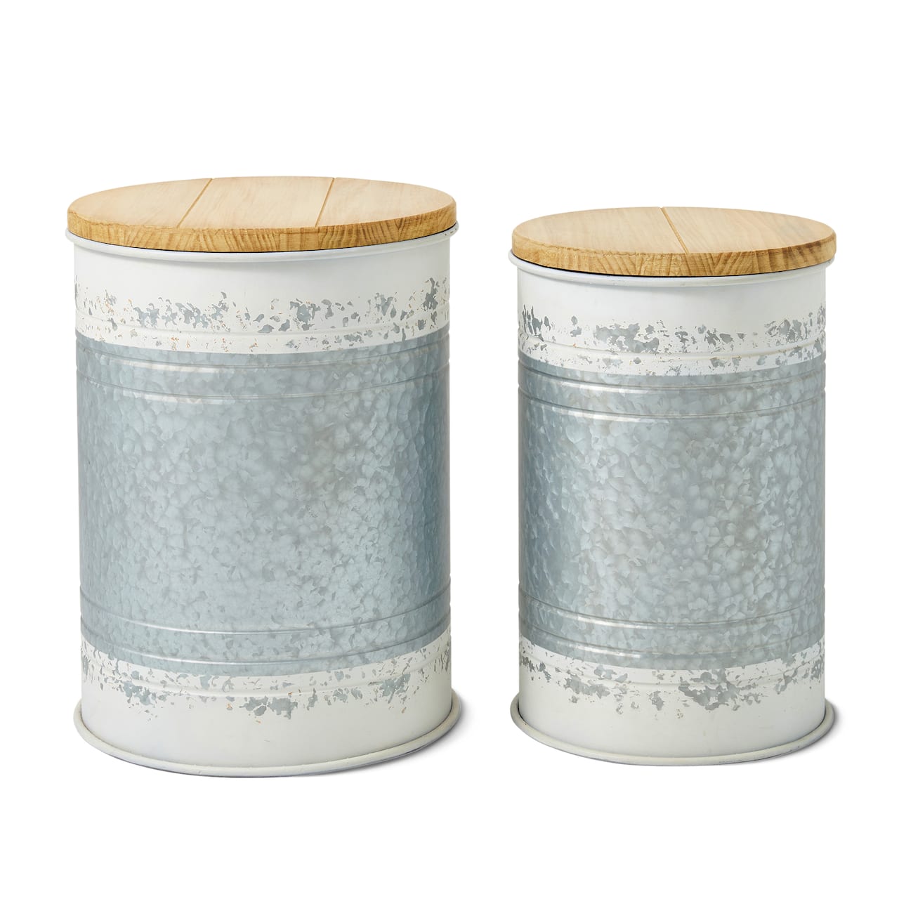 Glitzhome® Metal Storage Accent Table with Solid Wood Lid Set